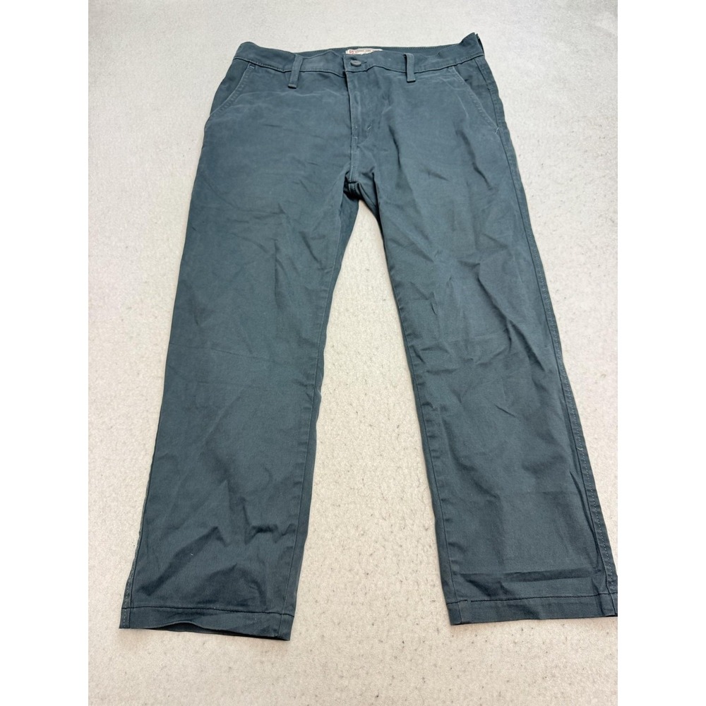 Levi Strauss Signature Straight Chino Pants Mens 34x26* GrayFlat Front Casual